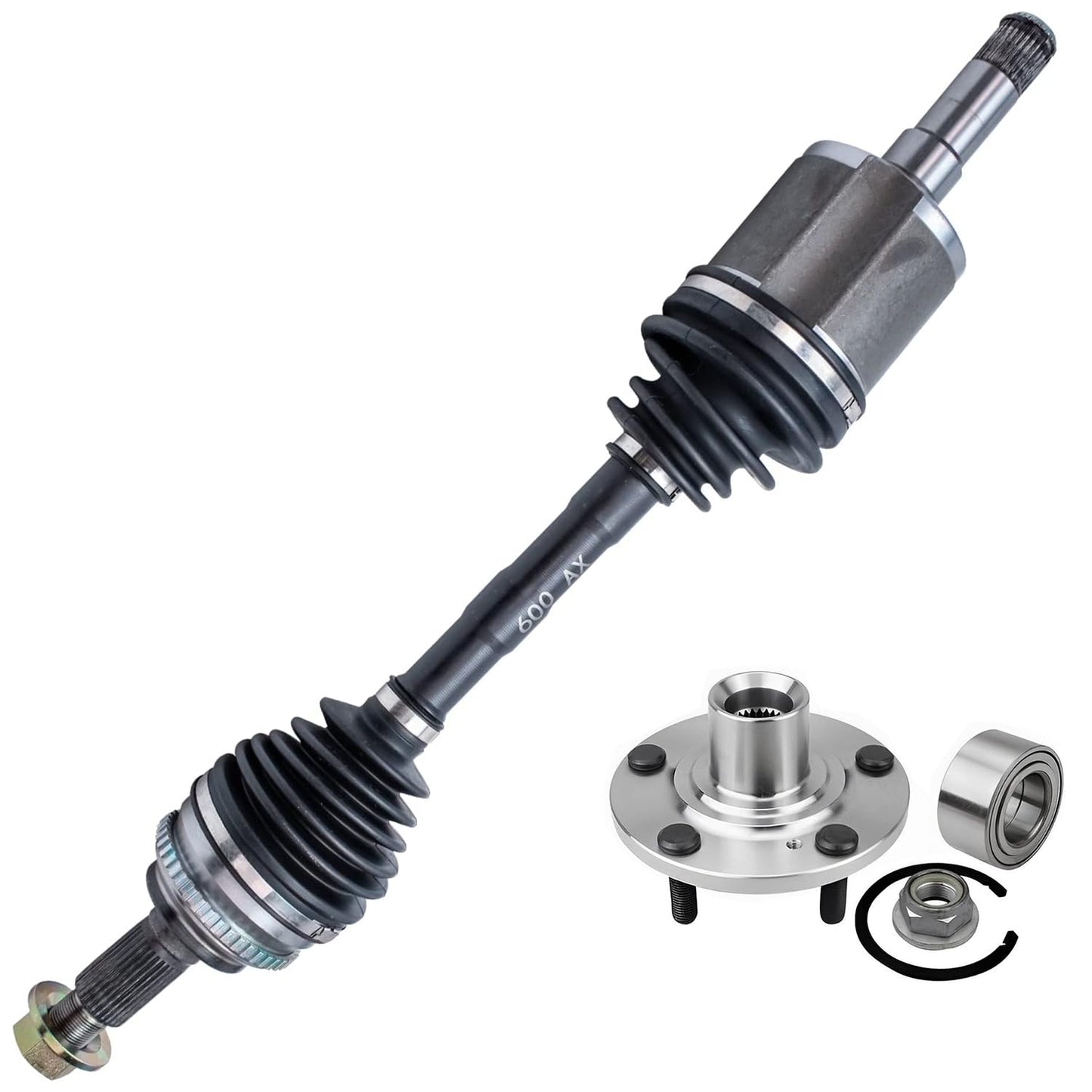 Detroit Axle - 4WD 2 Front CV Axle Shafts for 2007-2020 Chevy Silverado 1500 GMC Sierra Suburban Yukon XL 1500 Tahoe Avalanche Escalade ESV EXT 6 Lugs CV Axle Shafts Assembly Pair Replacement