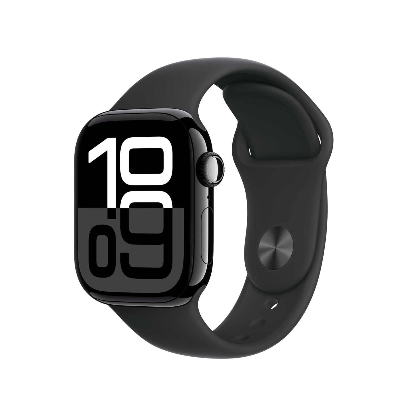 Apple Watch Series 10 [GPS + Cellular 42mm case] Smartwatch with Jet Black Aluminum Case with Black Sport Band - M/L. Fitness Tracker, ECG App, Always-On Retina Display, Water Resistant