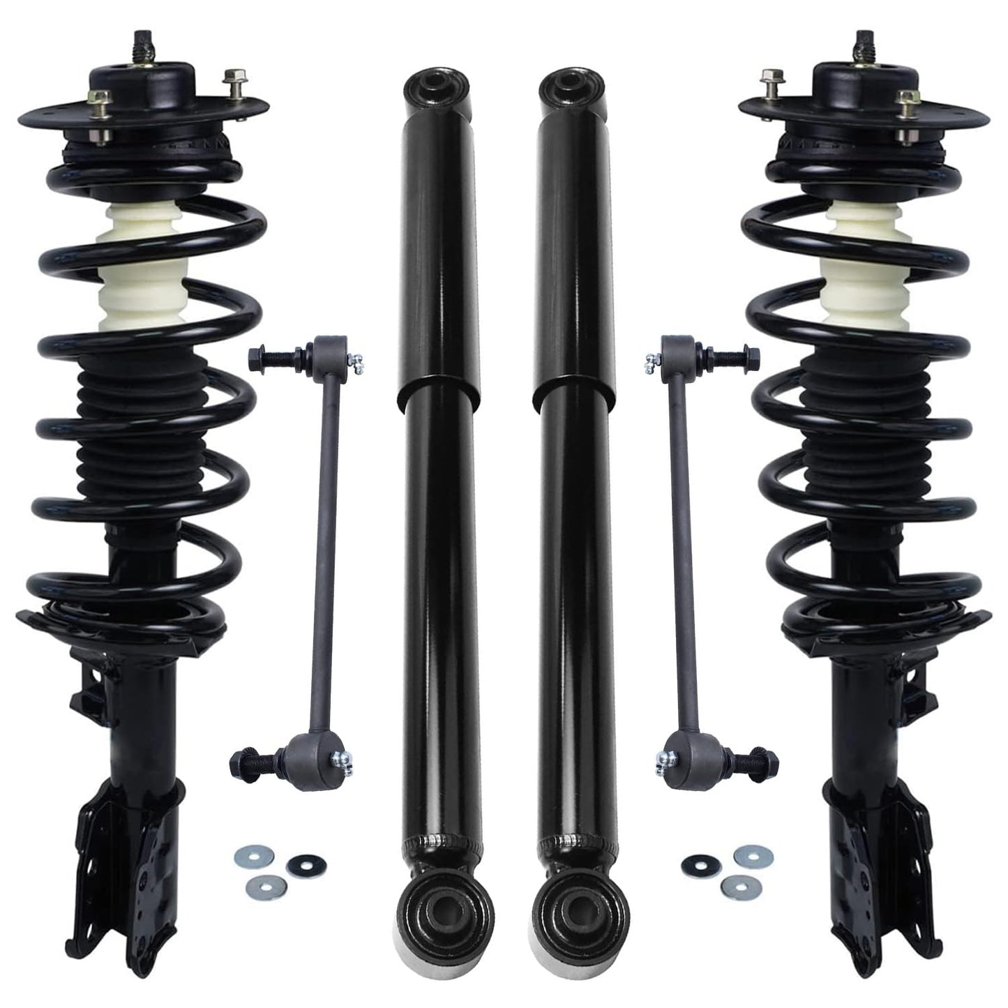 Detroit Axle - 6pc Struts Shocks Kit for 2014-2018 Chevy Silverado 1500 GMC Sierra 1500, 2 Front Struts w/Coil Springs 2 Sway Bars 2 Rear Shock Absorbers 2015 2016 2017 Replacement Suspension