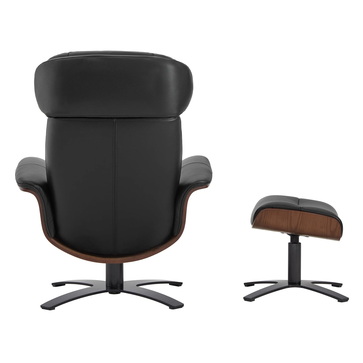 CHITA Genuine Leather Reclining Swivel Chair with Adjustable Headrest and Ottoman for Living Room, Office, Saddle