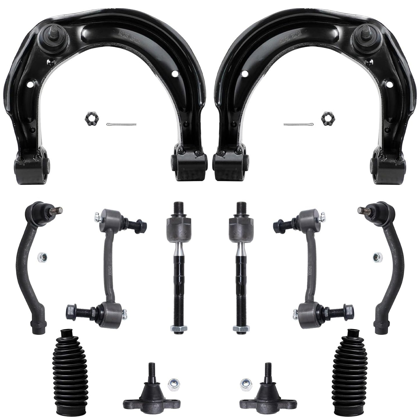Detroit Axle - 12pc Front End Kit for 07-13 Chevy Silverado 1500 GMC Sierra | Suburban Yukon XL 1500 Tahoe Escalade ESV EXT, 2 Upper Control Arms 2 Sway Bars 4 Tie Rods 2 Lower Ball Joints 2 Boots