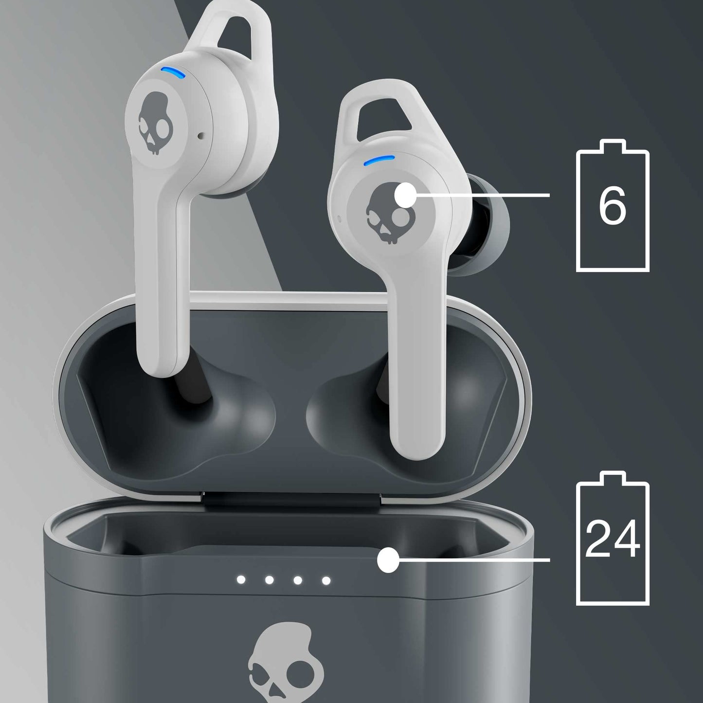 Skullcandy Indy Evo in-Ear Wireless Earbuds, 30 Hr Battery, Microphone, Works with iPhone Android and Bluetooth Devices - Black