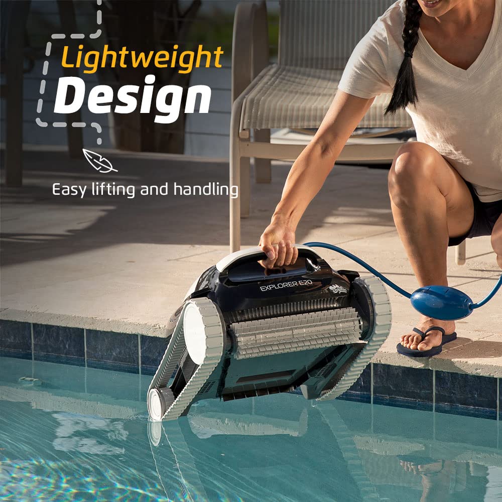 Dolphin (2026 Model) E10 Automatic Robotic Pool Vacuum Cleaner, Active Scrubber Brush, Top Load Filters Access, Ideal for Above-Ground Pools up to 30 FT in Length