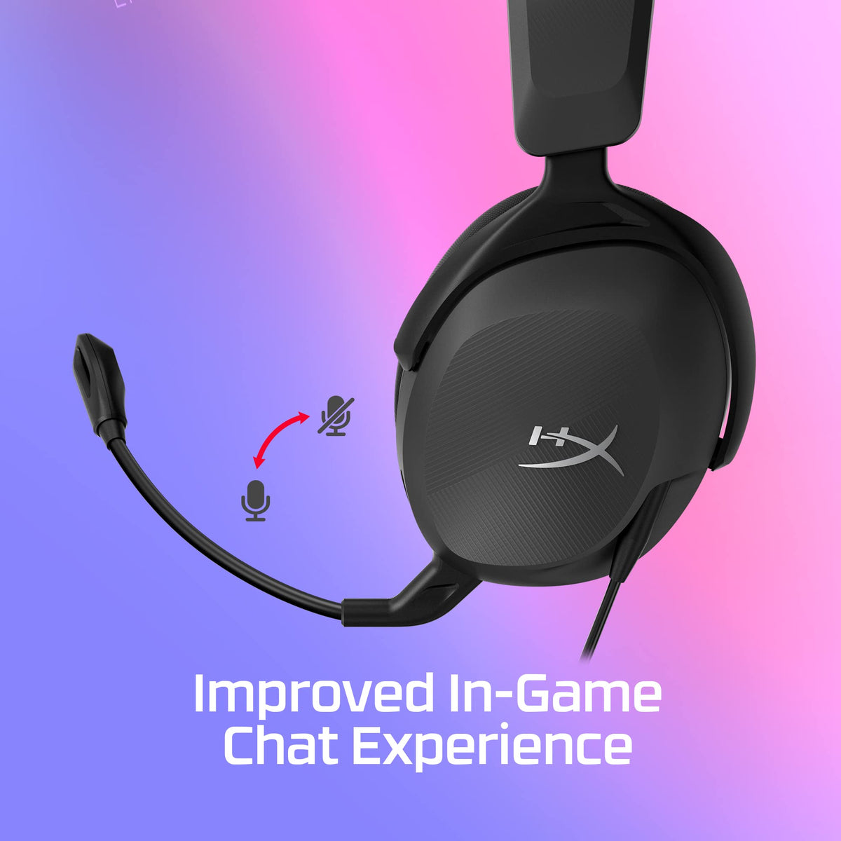 HyperX Cloud Stinger 2 – Gaming Headset, DTS Headphone:X Spatial Audio, Lightweight Over-Ear Headset with mic, Swivel-to-Mute Function, 50mm Drivers, PC Compatible, Black