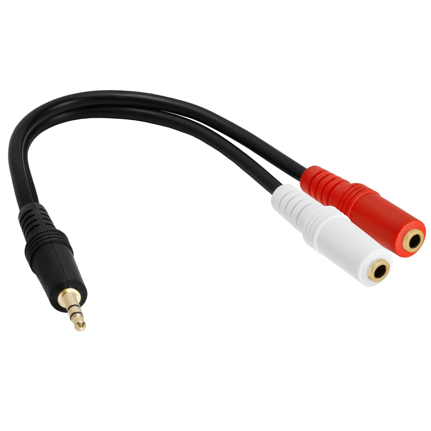 Cmple - 2 RCA Male to 1 RCA Female Stereo Audio Y-Cable, 2 RCA Plugs to 1 x RCA Jack Y-Adapter Subwoofer Cable, Gold Pla