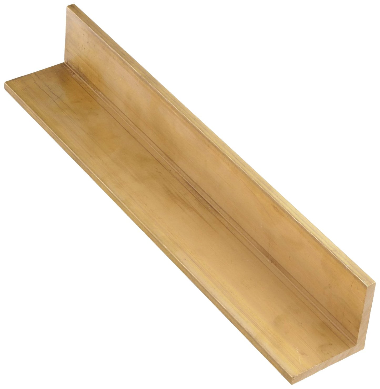 385 Bronze Angle, Unpolished (Mill) Finish, Extruded, H02 Temper, ASTM B455, Equal Leg Length, Squared Corners, 2-1/2" Leg Lengths, 1/8" Wall Thickness, 36" Length