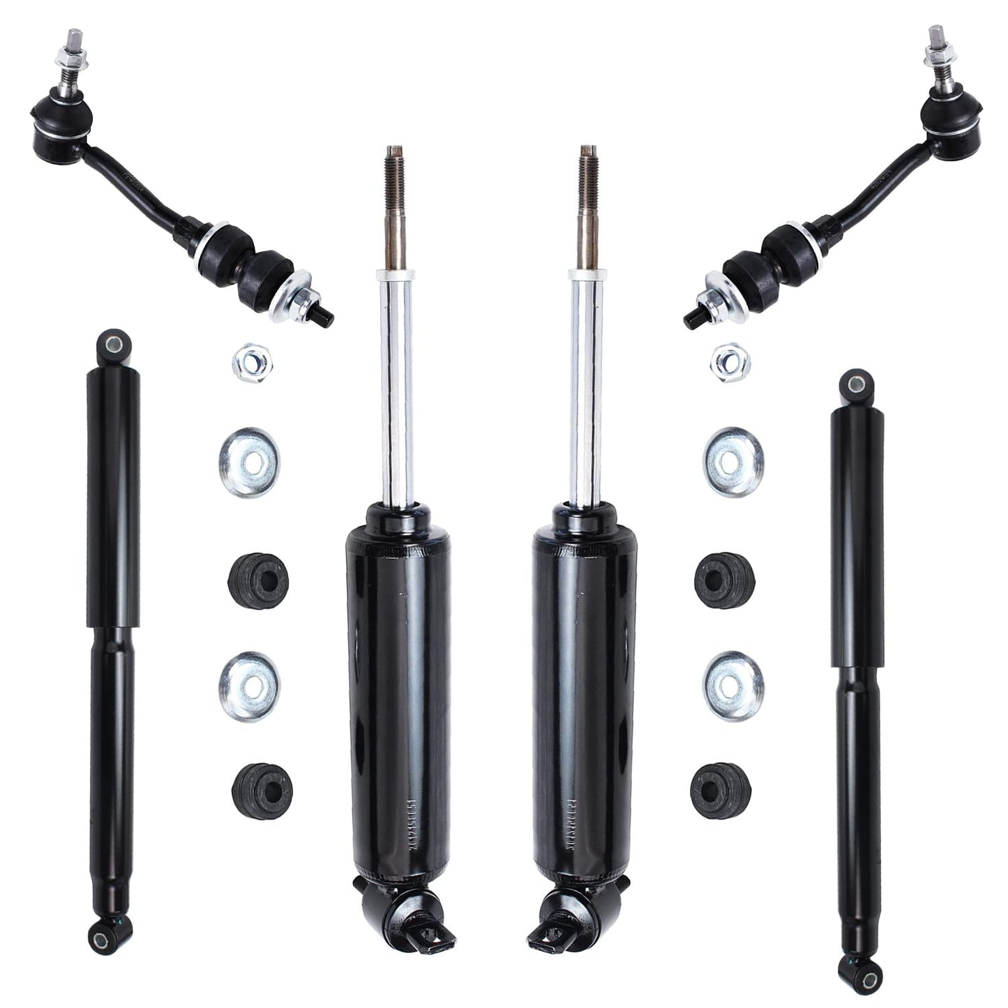 Detroit Axle - Rear Shock Absorbers for 2007-2024 Chevrolet Silverado 1500 | GMC Sierra 1500, 2pc Rear Shock Absorbers Assembly Pair Replacement