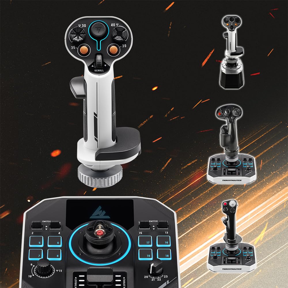 Thrustmaster Sol-R2 HOSAS Dual Space Combat Flight Joystick Set - PC | 88 programable actions buttons, 2 detachable grips, 2 throttles, zero drift, interchangeable rests, backlit sci-fi design