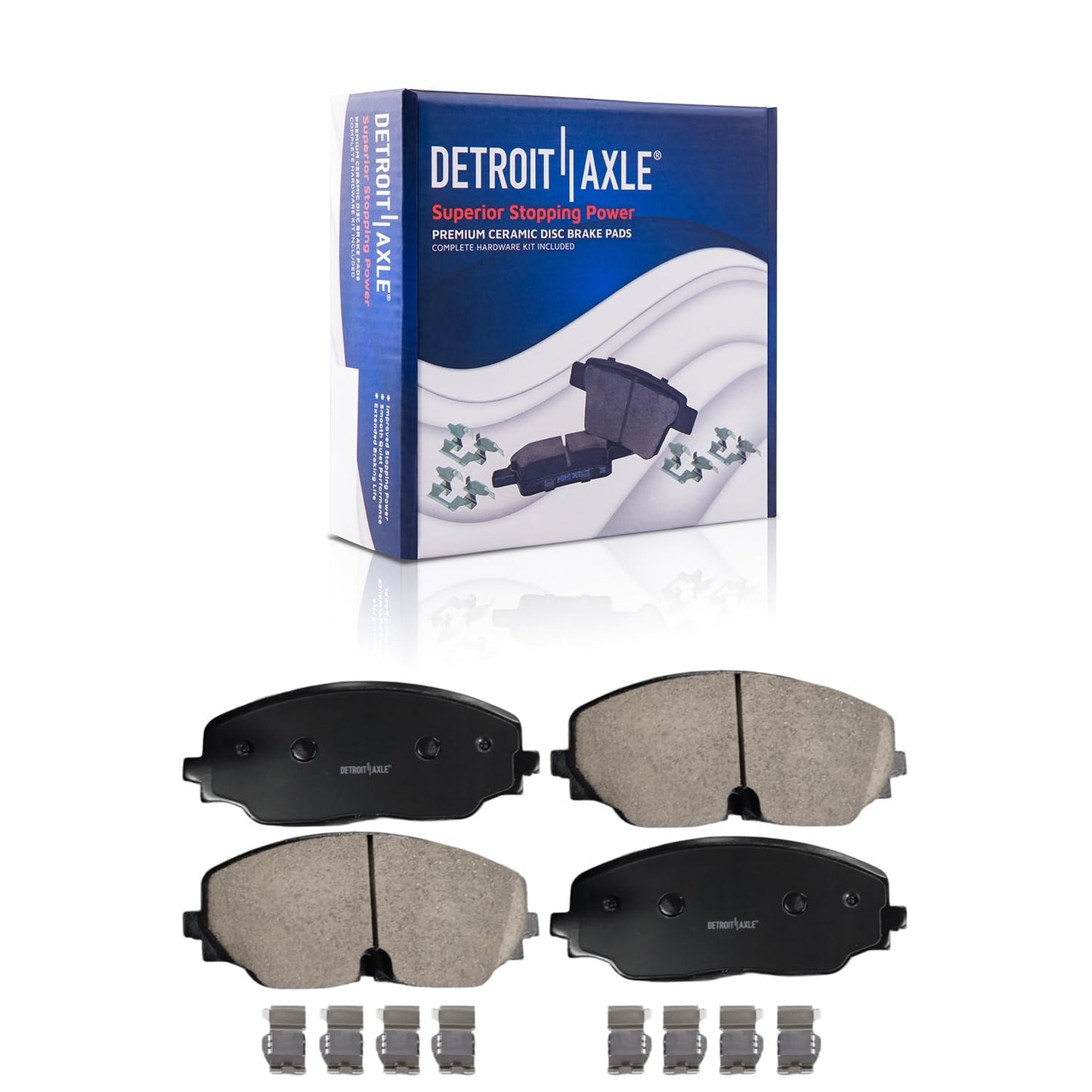 Detroit Axle - Brake Kit for Toyota 2006-2018 RAV4, 2010-2012 Lexus HS250h | Disc Brake Rotors Ceramic Brake Pads 2011 Front and Rear Replacement 10.83" inch Front 11.06" inch Rear Rotors