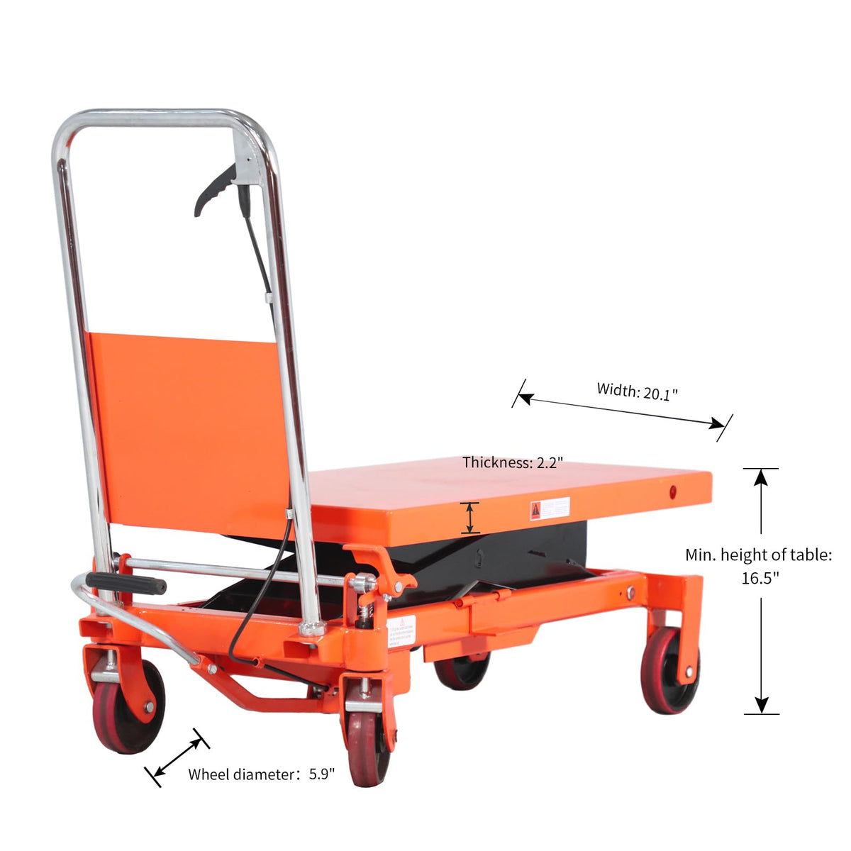Tory Carrier Double Scissor Lift Table 330 Lbs Capacity