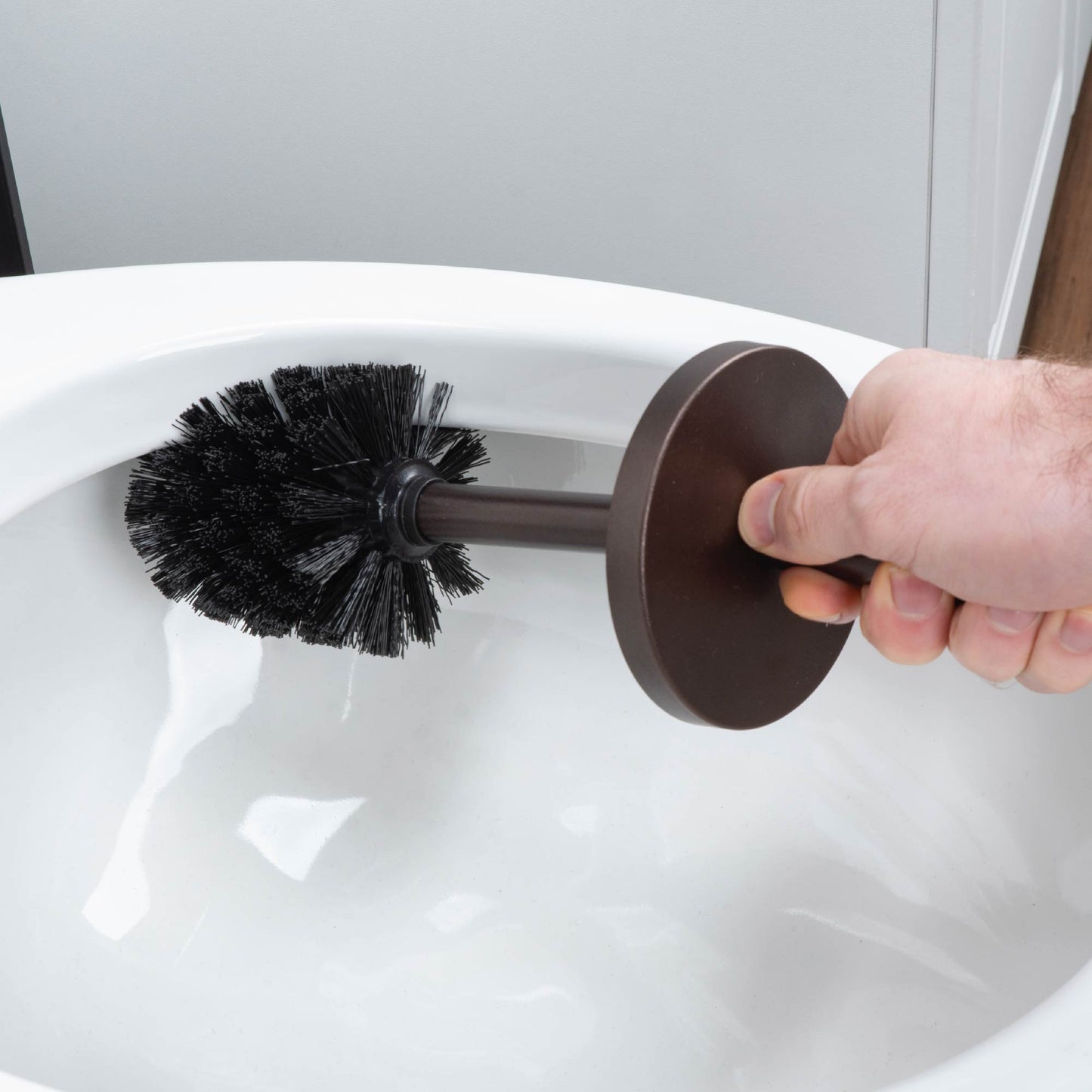 Toilet Brush and Holder (Bronze Finish)
