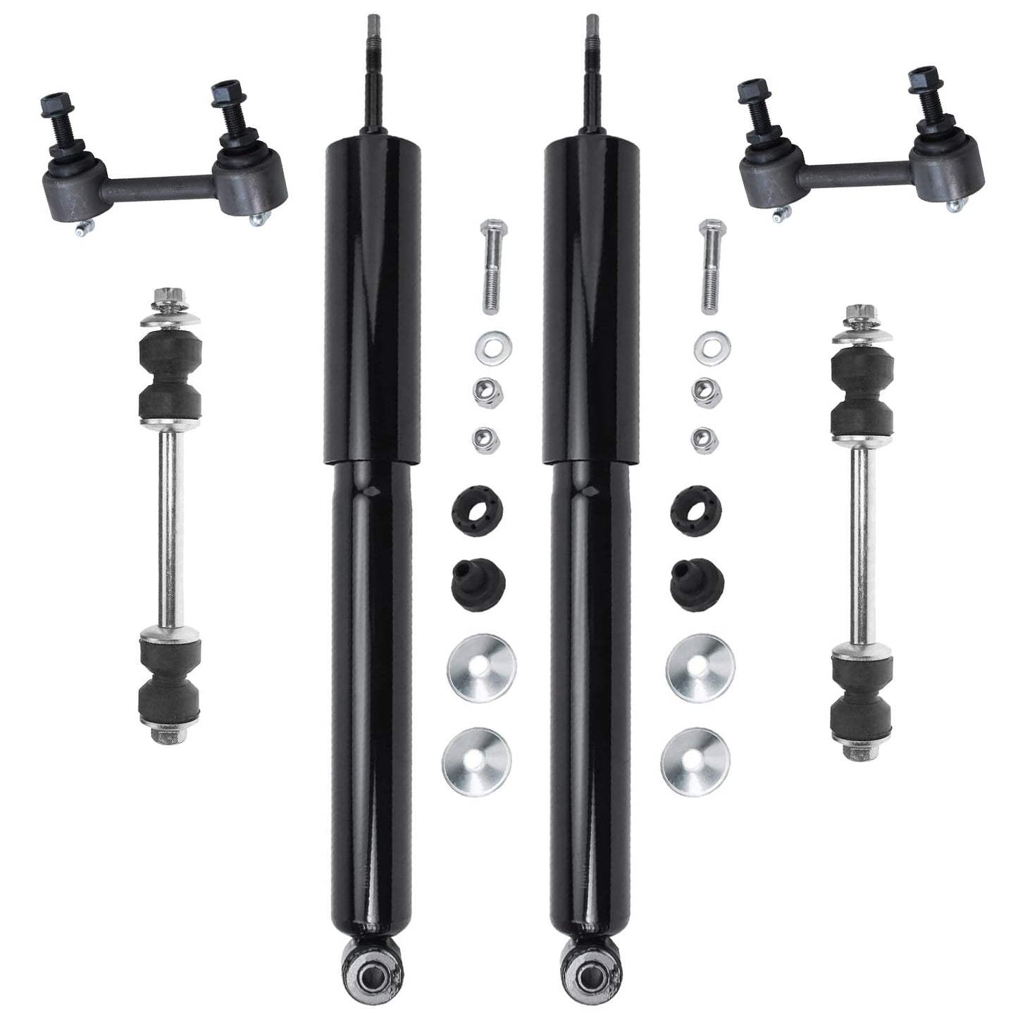 Detroit Axle - Rear Shock Absorbers for 2007-2024 Chevrolet Silverado 1500 | GMC Sierra 1500, 2pc Rear Shock Absorbers Assembly Pair Replacement