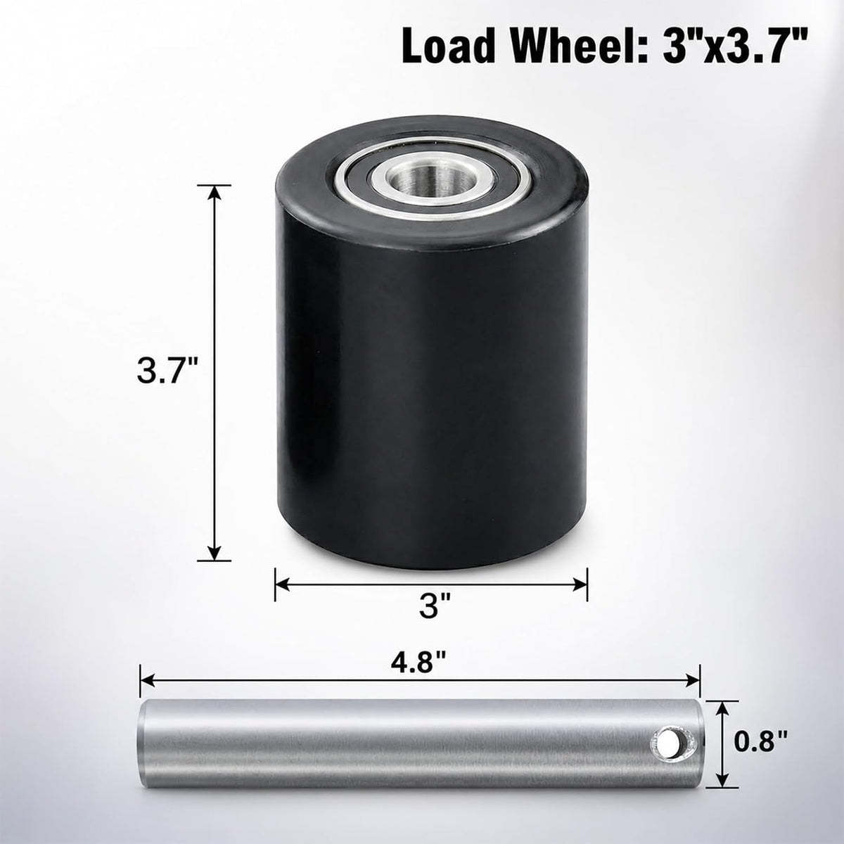 Tory Carrier Pallet Jack Load Wheel, Pre-installed Pallet Jack Roller, Nylon Wheels 3 inch x 3.7 inch, Sealed Precision Bearings ID 0.78 inch, Red- A Pair