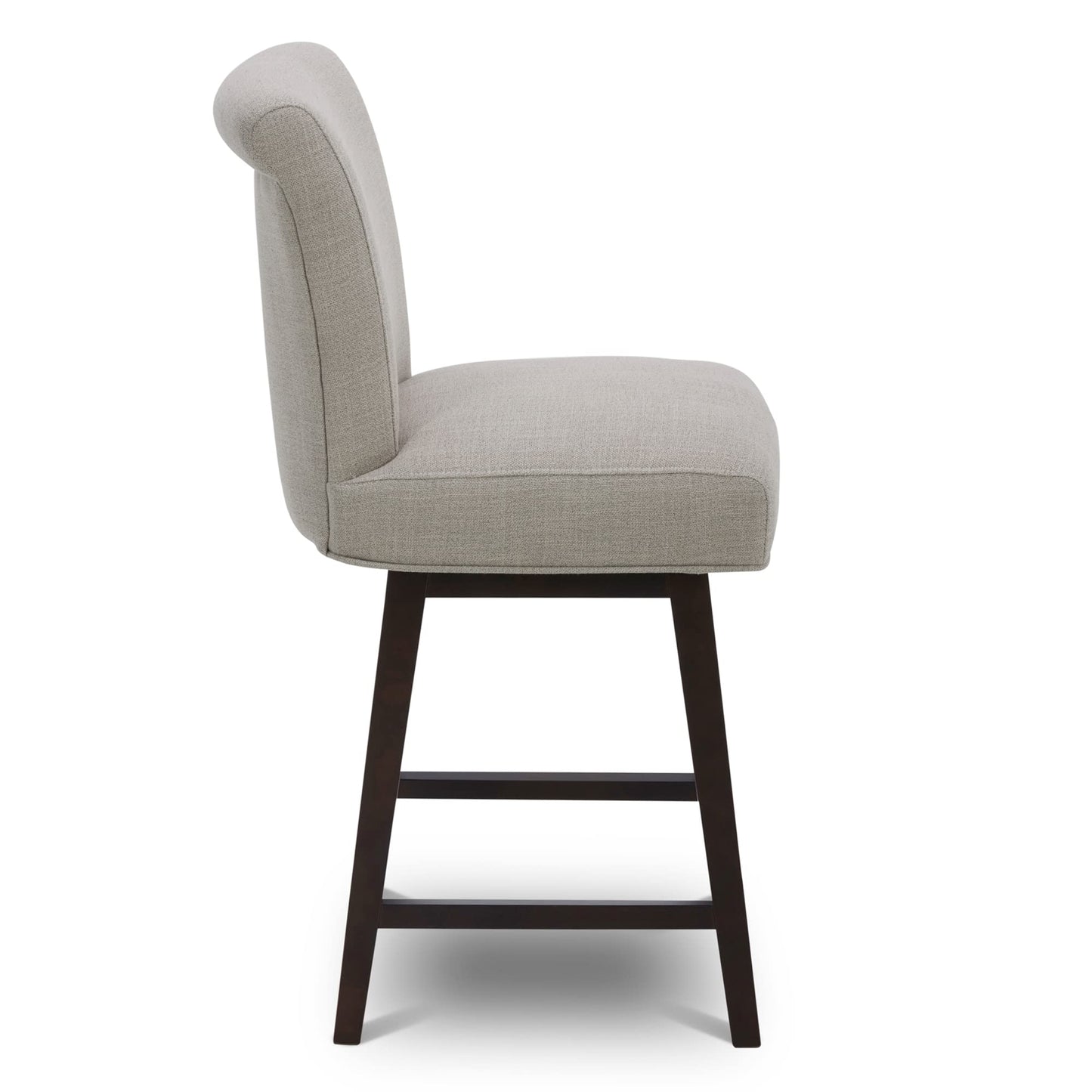 CHITA 30 Inch Counter Height Swivel Bar Stools Set of 2, FSC Certified Modern Upholstered Faux Leather Swivel Barstool Chairs with Back, Black