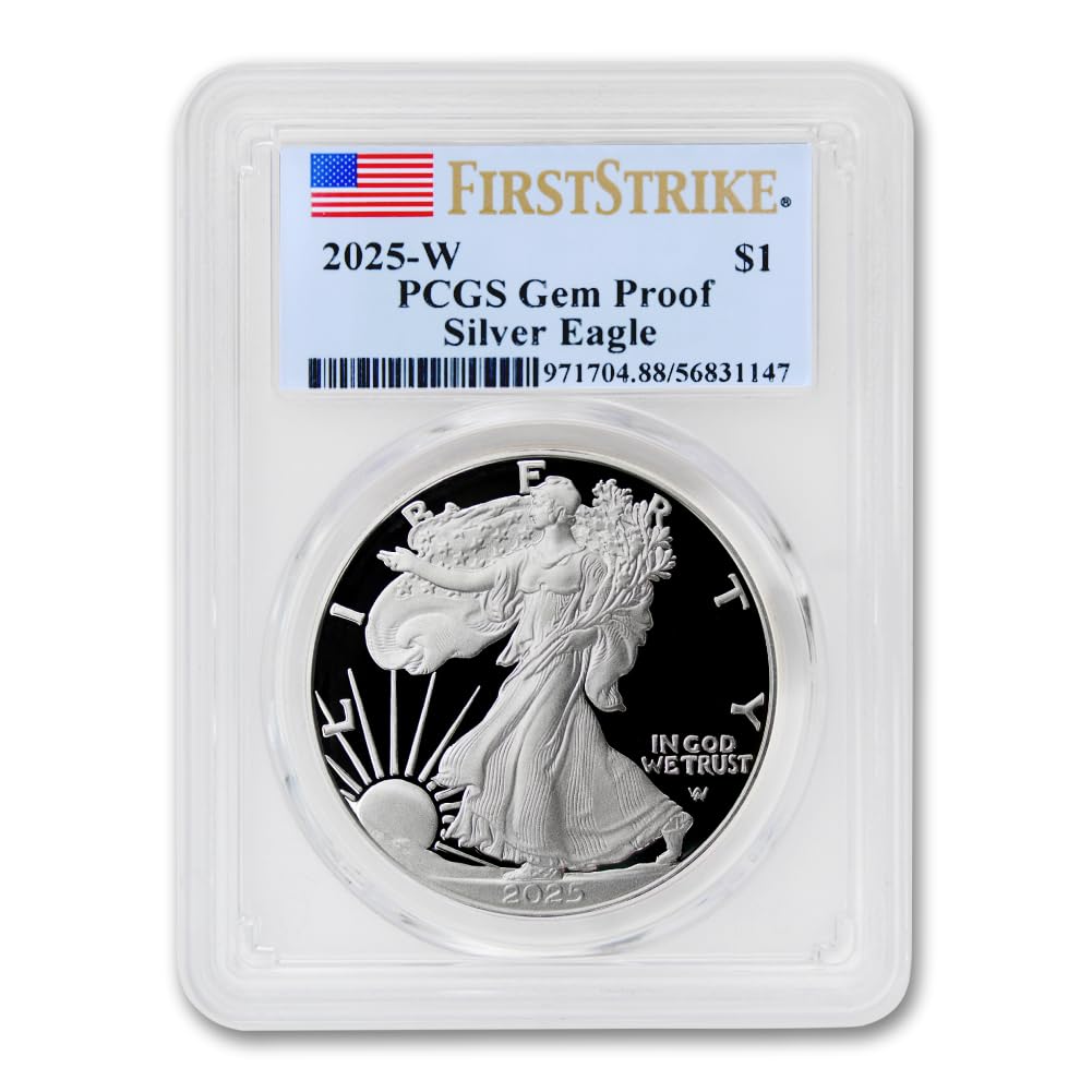 2025 W 1 oz American Silver Eagle Proof Coin Gem Proof (First Strike - Flag Label) $1 PCGS GEMPR