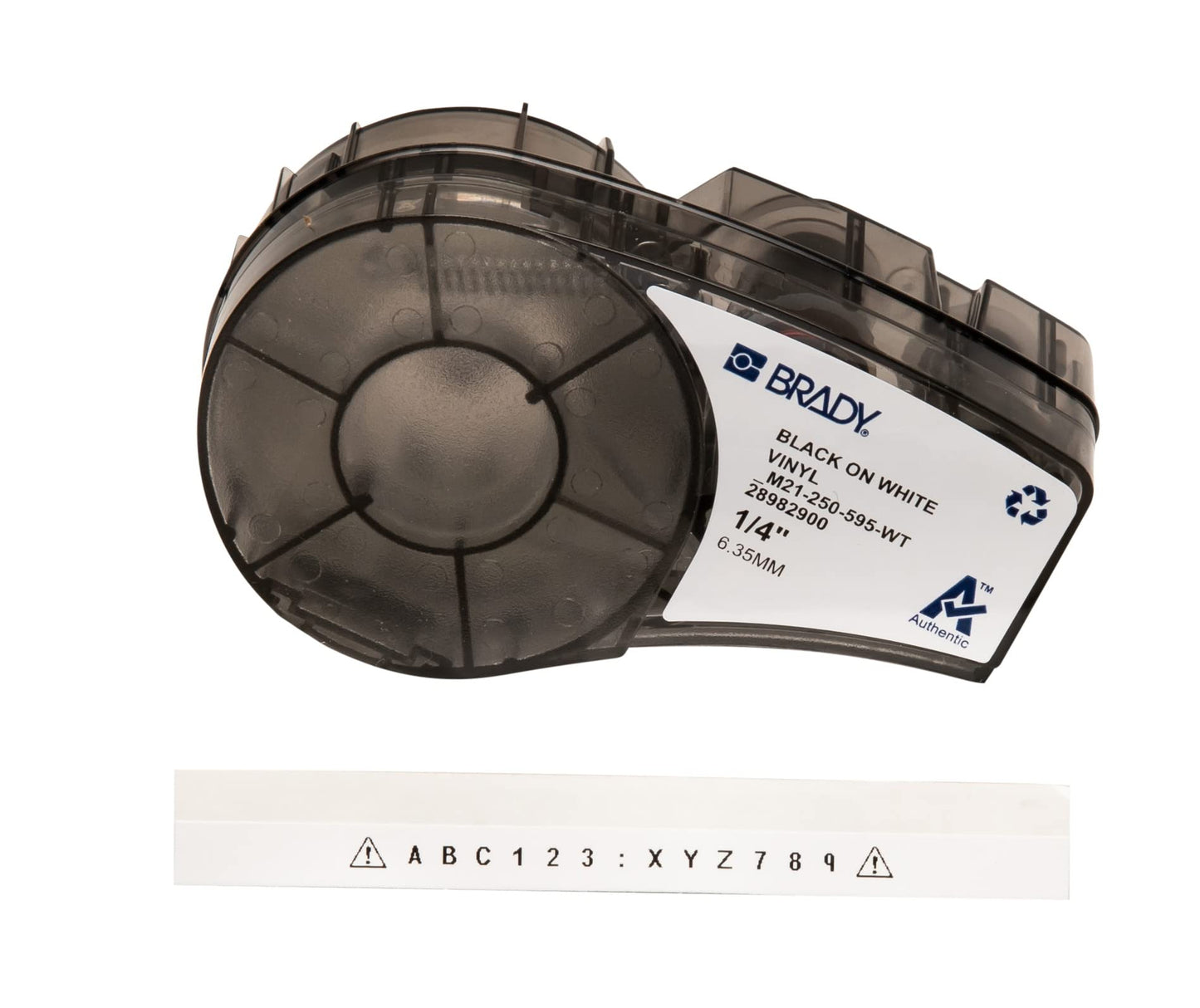 Brady Authentic (M21-750-595-WT) All-Weather Vinyl Label for Indoor/Outdoor ID, Lab and Equipment Labeling, Black on White- For M210, M210-LAB, M211, BMP21-PLUS and BMP21-LAB Printers, .75" W 21' L