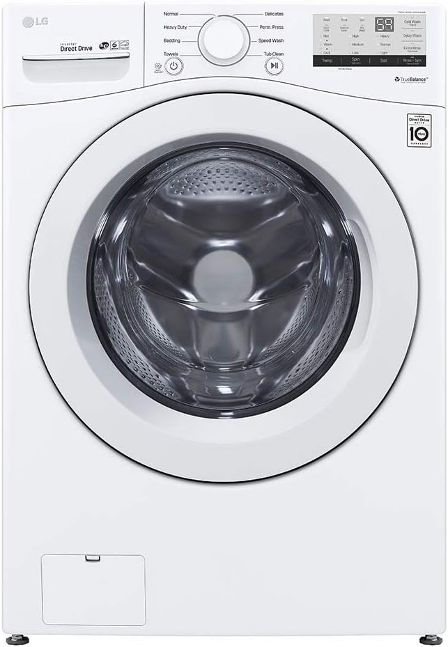 LG WM3400CW 4.5 cu ft Front-Load Washer – High-Efficiency, LoDecibel™ Quiet Operation, 6Motion™ Technology, White