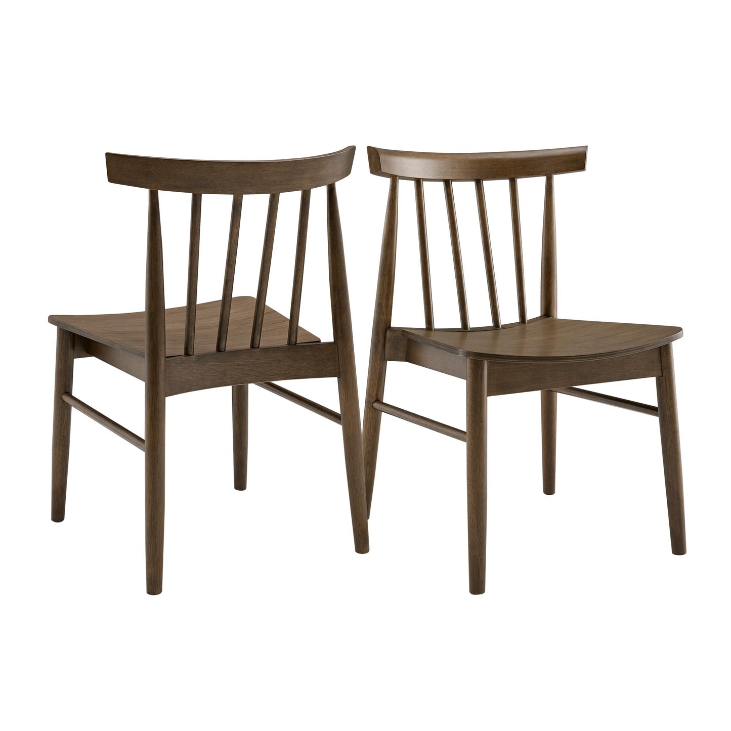 CHITA Soild Wood Dining Chairs Set of 4, Mid Century Modern Walnut Wood Kitchen Chairs with Curved Backrest, Dining Room Chair for Kitchen, Restaurant
