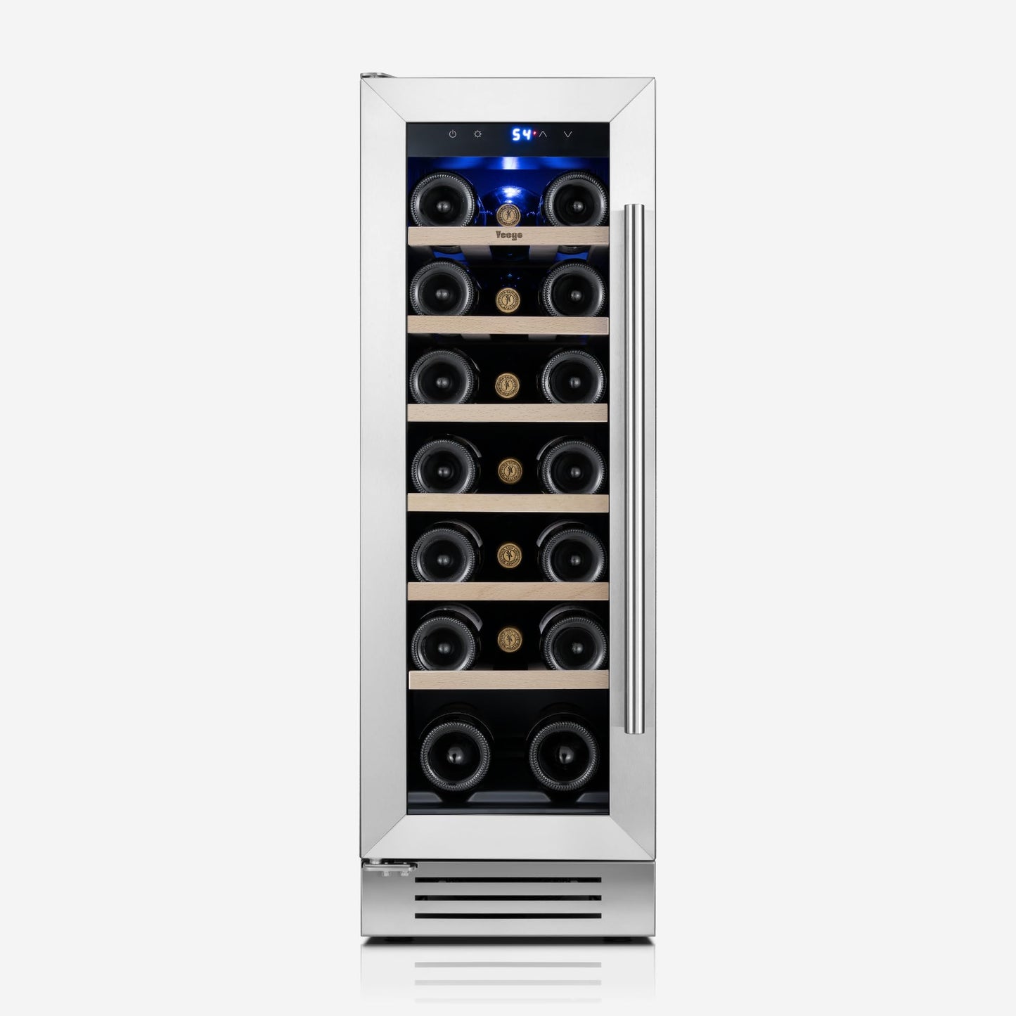 Yeego 24 Inch Wine Fridge Cooler - 52 Bottles Wine Cooler with Glass Door, 40-65℉ Built-In or Freestanding Refrigerator, Under Counter Wine Fridge for Kitchen Bar Office (Left-Hinged)