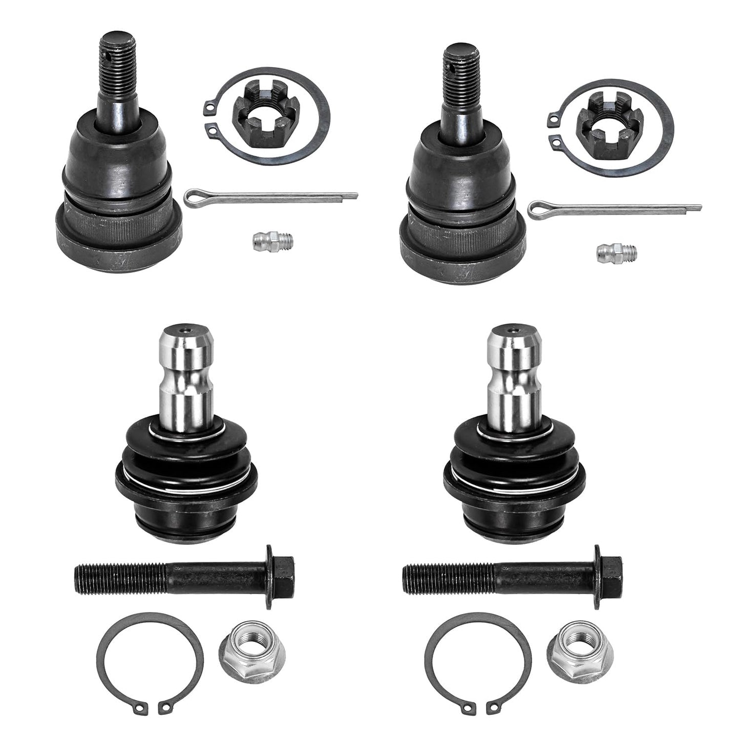 Detroit Axle - 4WD Front 4pc Ball Joints for Ford F-250 F-350 F-450 F-550 Excursion, 4 Upper & Lower Ball Joints Replacement