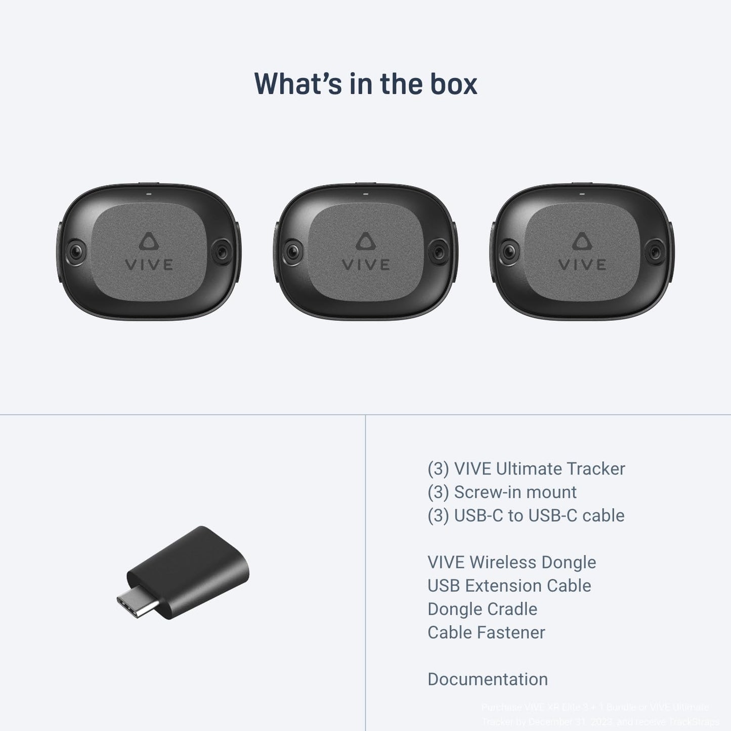 HTC Vive Ultimate Tracker 3 Pack + Dongle - VR Full Body Tracking - Compatible with SteamVR, Vive XR Elite, Meta Quest Virtual Reality Headsets | VR full body tracking, SteamVR, vive XR elite