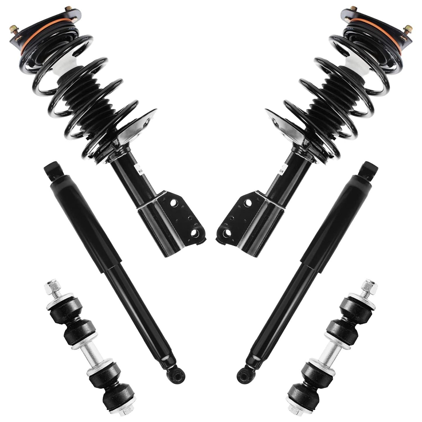 Detroit Axle - 6pc Struts Shocks Kit for 2014-2018 Chevy Silverado 1500 GMC Sierra 1500, 2 Front Struts w/Coil Springs 2 Sway Bars 2 Rear Shock Absorbers 2015 2016 2017 Replacement Suspension