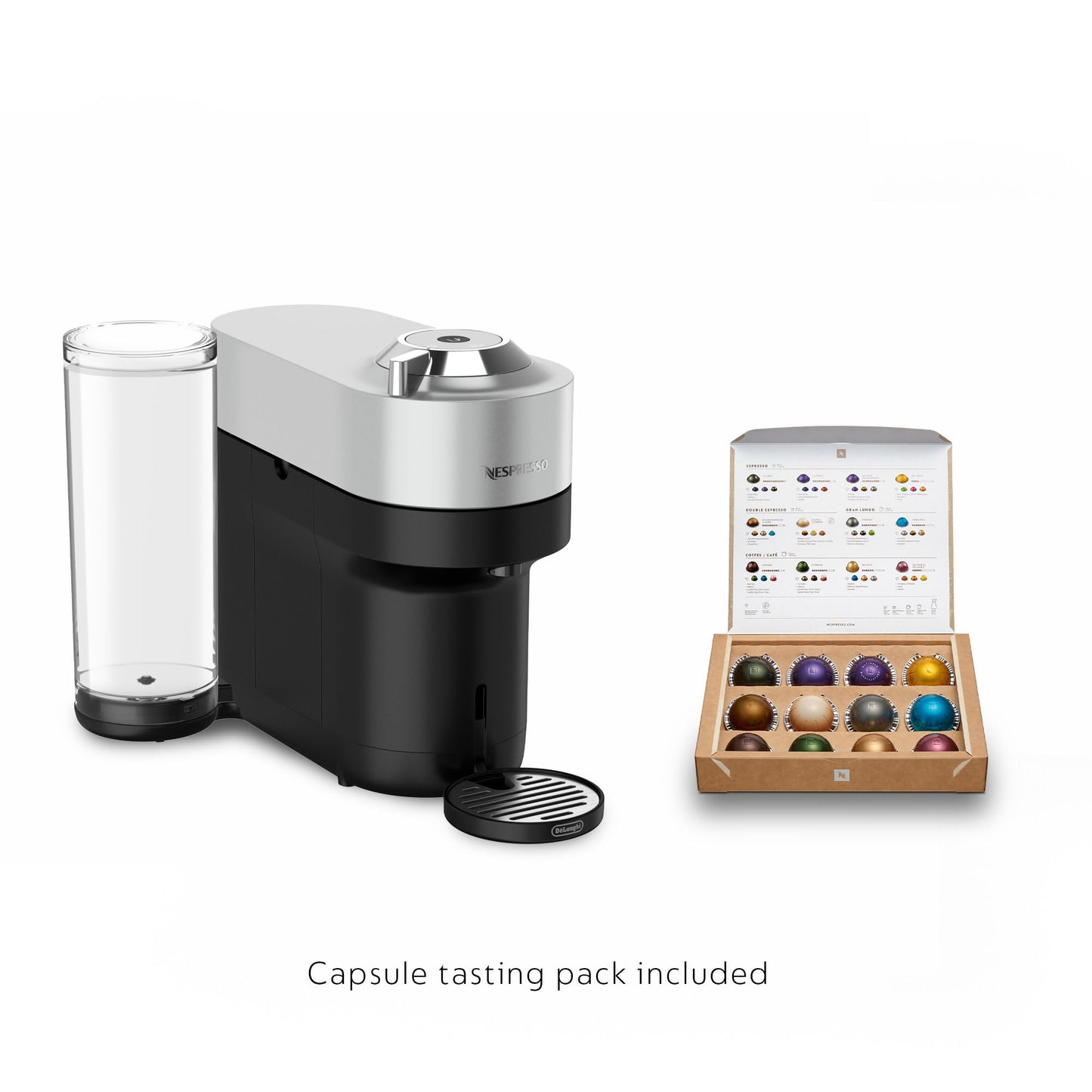 Nespresso Vertuo Pop+ Deluxe Coffee and Espresso Maker by De'Longhi, Black Matte Dark Chrome