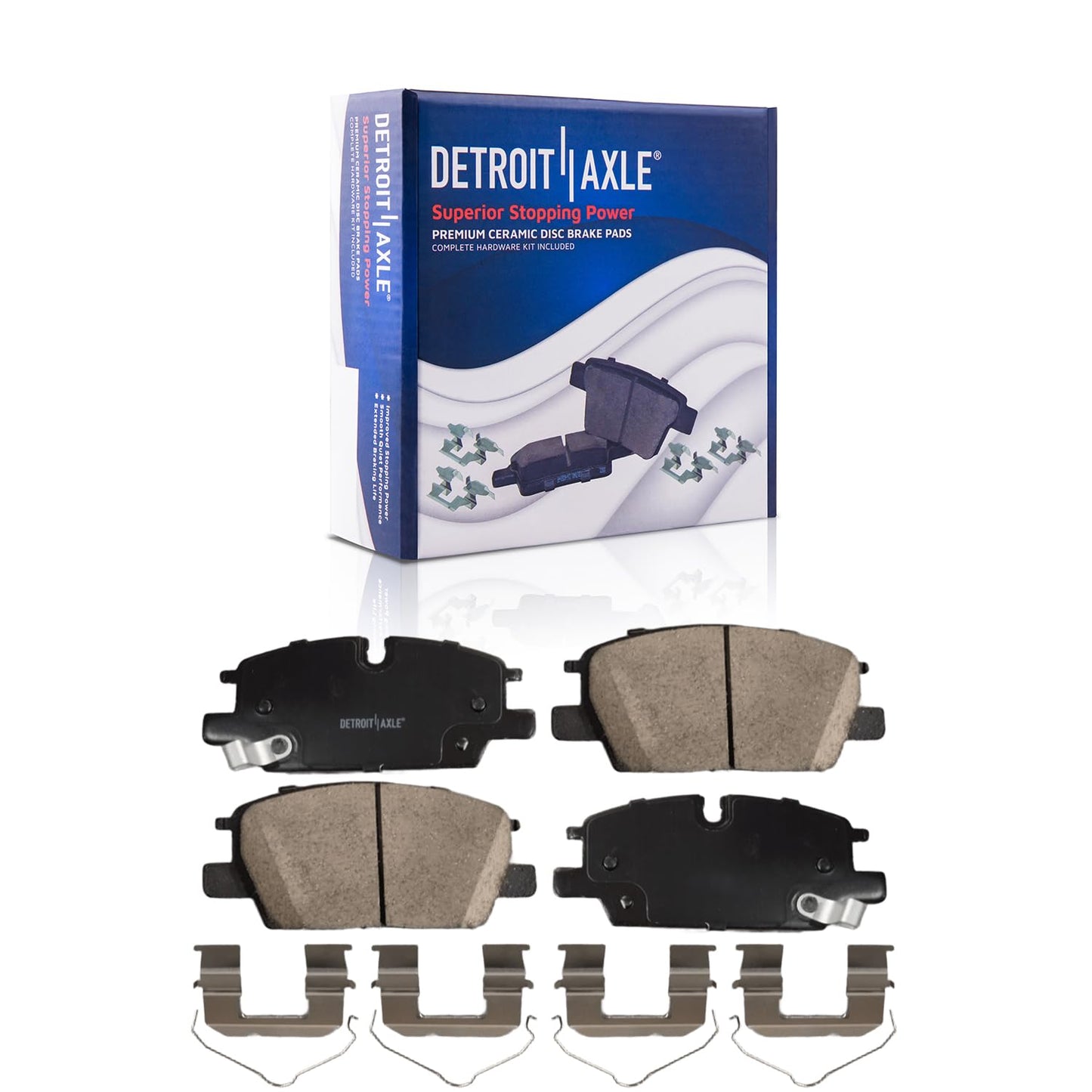 Detroit Axle - 8pc Brake Kit for Chevy GMC Silverado Sierra 1500 Yukon XL Escalade ESV Drilled & Slotted Brake Rotors Ceramic Brakes Pads Replacement : 13.50" inch Front and 13.58" inch Rear Rotor