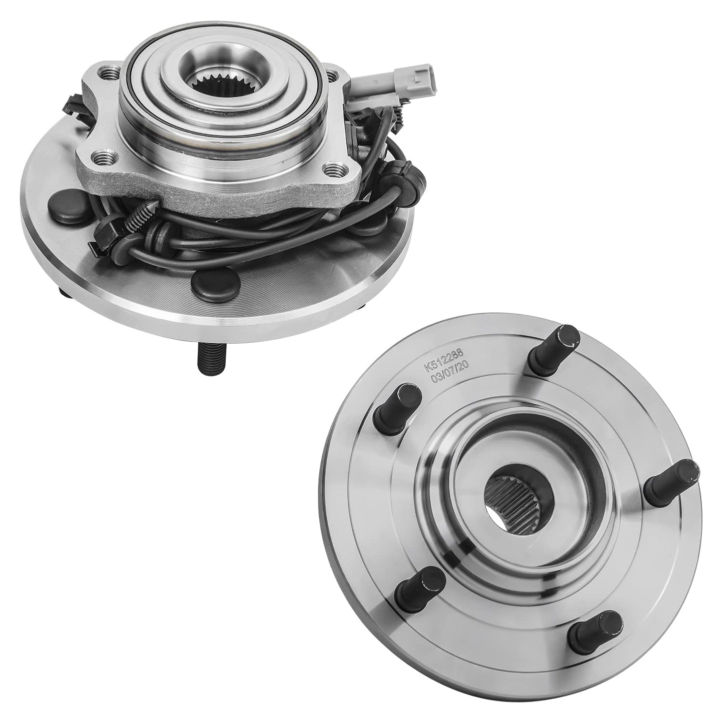 Detroit Axle - Pair 2WD Front Wheel Bearing Hub Assembly for 99-06 Chevy Silverado Sierra 1500, 00-06 Suburban 1500 Tahoe Yukon GMC Yukon XL 1500, 02-06 Cadillac Escalade 6 Lugs [with ABS]