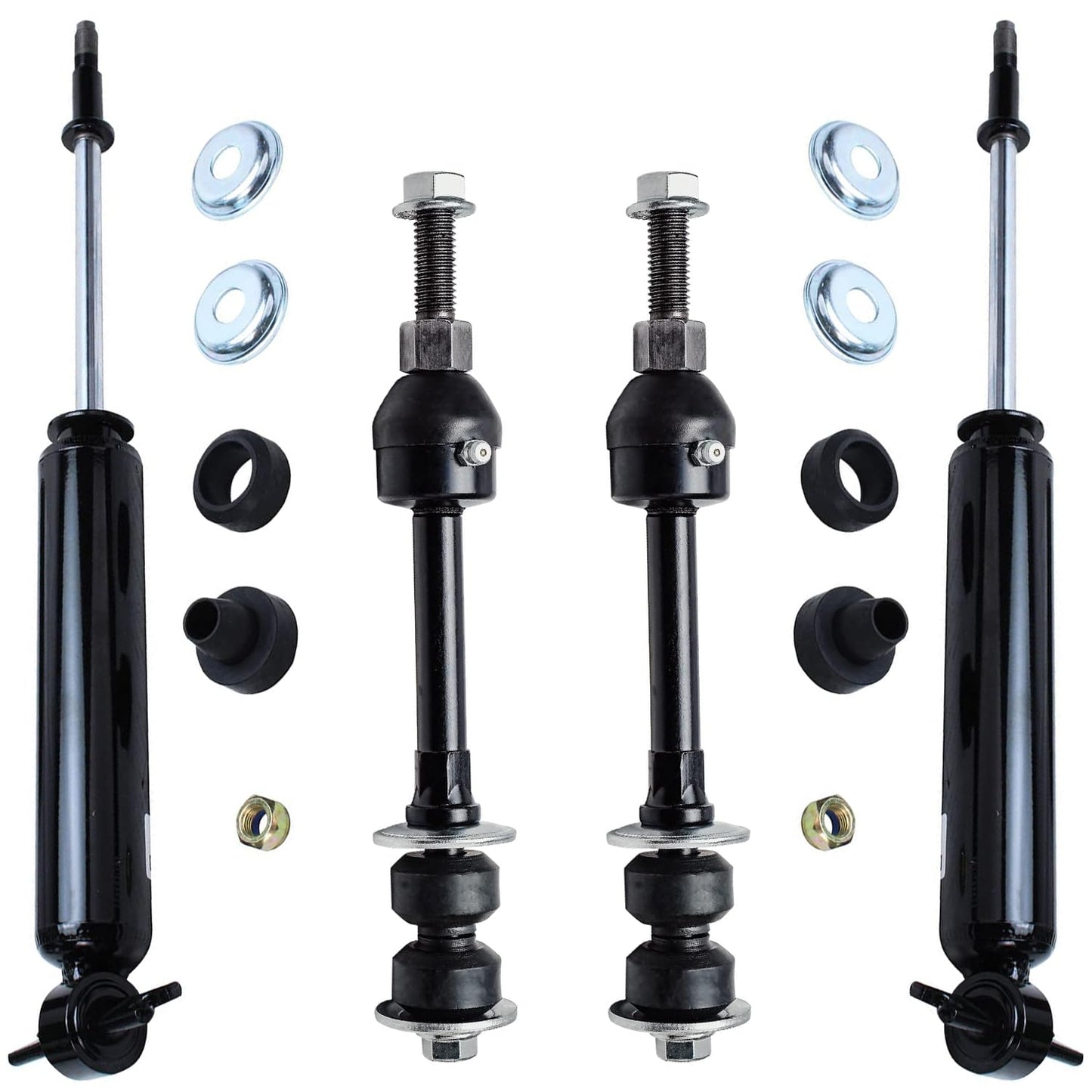 Detroit Axle - Rear Shock Absorbers for 2007-2024 Chevrolet Silverado 1500 | GMC Sierra 1500, 2pc Rear Shock Absorbers Assembly Pair Replacement