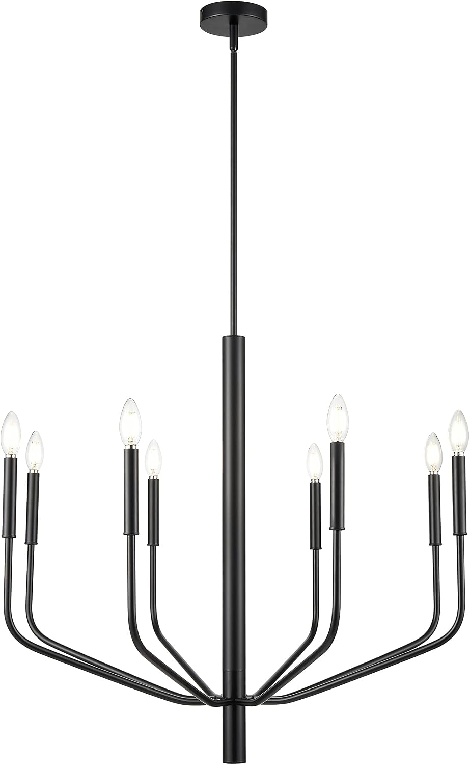 Light Society LS-C516-BLK Philippe 8-Light Chandelier, Black