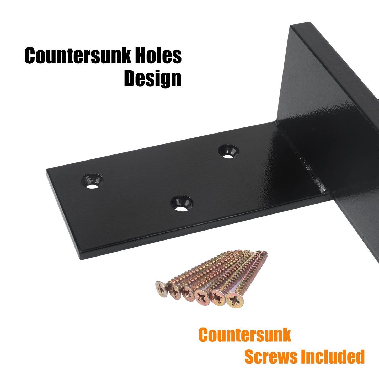 （2-Pack） Free Hanging T Shelf Bracket, Solid Heavy Duty Steel Knee Wall Hidden Granite Countertop Support Floating Bracket Hardware, Universal ,12 Inch , DIY Projects , Screws Included
