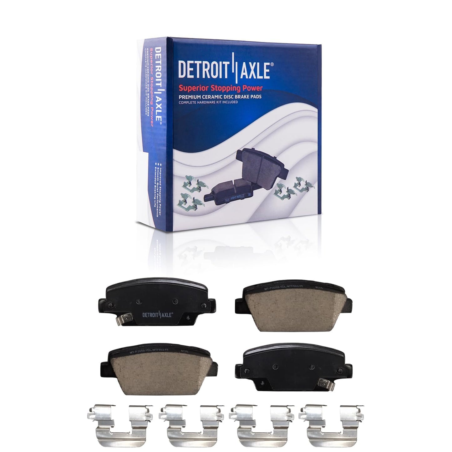 Detroit Axle - 8pc Brake Kit for 2016-2021 Honda Civic, Disc Brake Rotors Ceramic Brakes Pads with Hardware 2017 2018 2019 2020 Replacement : 11.10" inch Front and 10.24" inch Rear Rotor