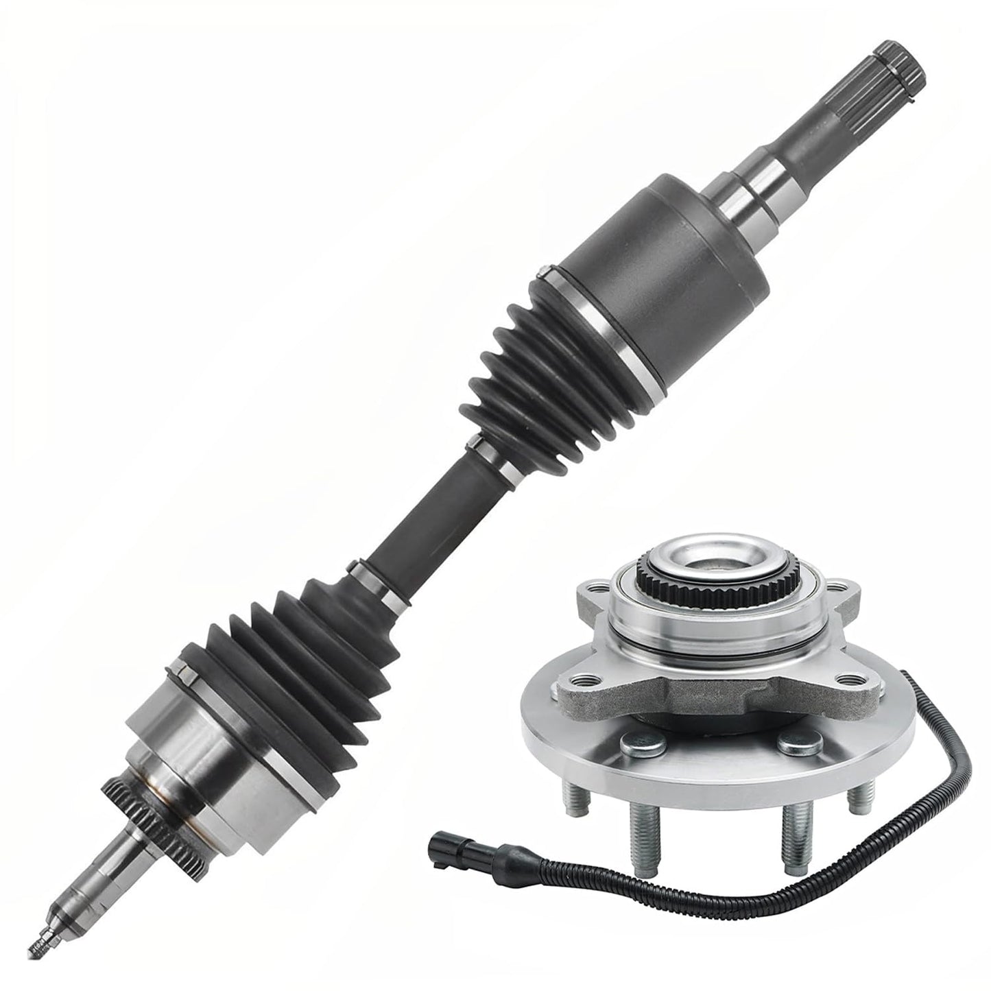 Detroit Axle - 4WD 2 Front CV Axle Shafts for 2007-2020 Chevy Silverado 1500 GMC Sierra Suburban Yukon XL 1500 Tahoe Avalanche Escalade ESV EXT 6 Lugs CV Axle Shafts Assembly Pair Replacement