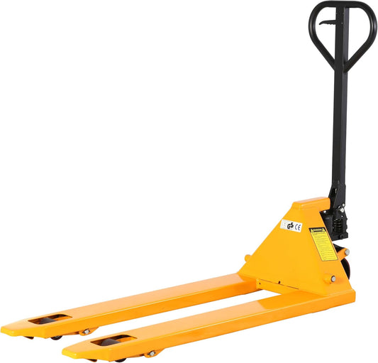 Tory Carrier Pallet Jack Hand Truck Manual Pallet Jacks 6600-Lb. Capacity 27 x 48 Forks Standard Duty, Rubber Handle, PU Wheels