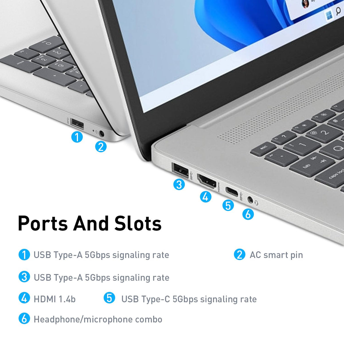 HP 17.3” FHD IPS LED Anti-Glare 300 nits Laptop, AMD Ryzen 5 7430U 6-core CPU, 16GB RAM, 1TB Storage, Webcam w/Shutter, Microsoft Copilot Key, Wi-Fi 6, BT 5.4, Win11H, w/Laptop Cooler, 17-cp3000