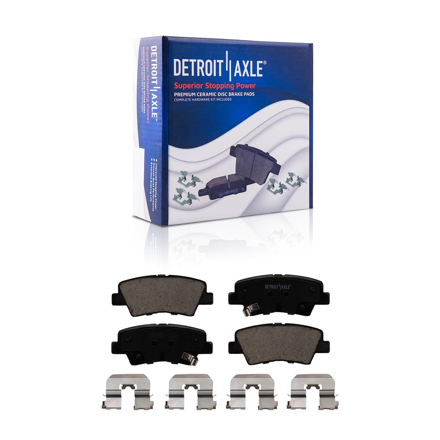 Detroit Axle - Rear Brake Kit for Chevy Silverado Sierra 1500 Suburban Yukon XL Tahoe Escalade ESV Drilled & Slotted Brake Rotors Ceramic Brakes Pads