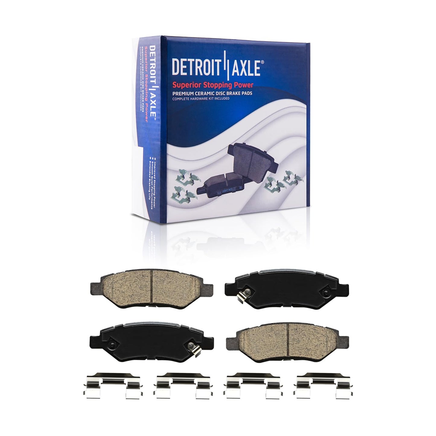 Detroit Axle - Brake Kit for 12-17 Toyota Camry 13-18 Avalon Lexus ES350 ES300h Drilled & Slotted Disc Brake Rotors 2014 2015 2016 2017 Ceramic Brakes Pads Front & Rear Replacement
