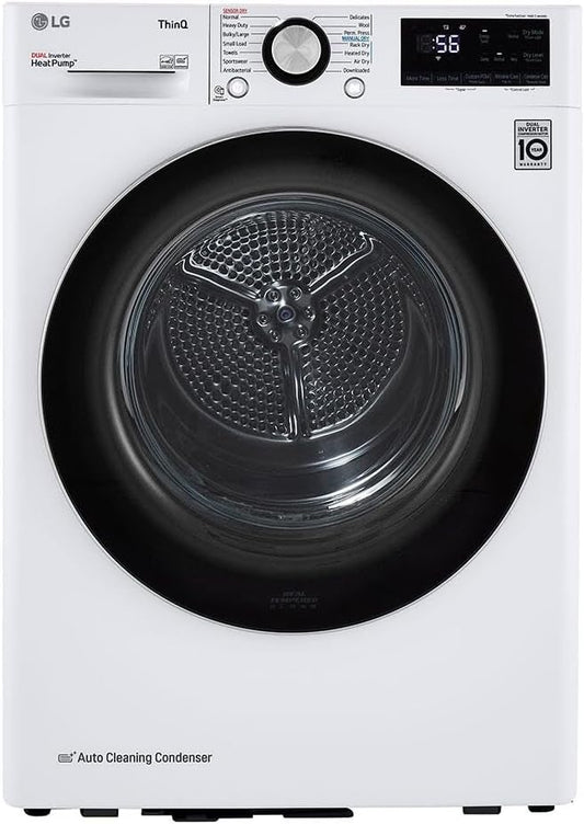 LG DLHC1455W 24 in. W 4.2 Cu. Ft. Ventless Stackable Compact Smart Electric Dryer in White with Dual Inverter HeatPump Technology