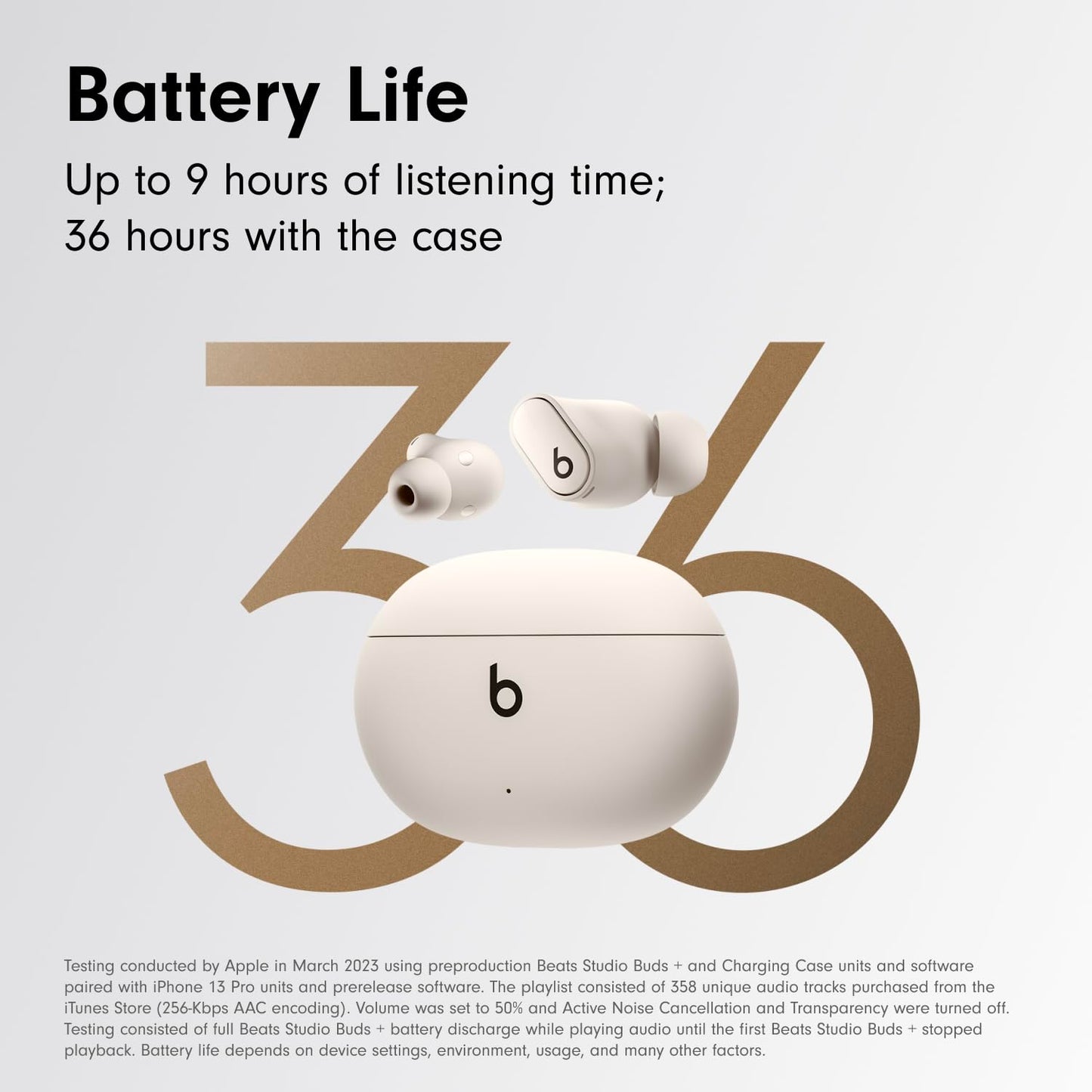 Beats Studio Buds + | True Wireless Noise Cancelling Earbuds, Enhanced Apple & Android Compatibility, Built-in Microphone, Sweat Resistant Bluetooth Headphones, Spatial Audio - Black/Gold