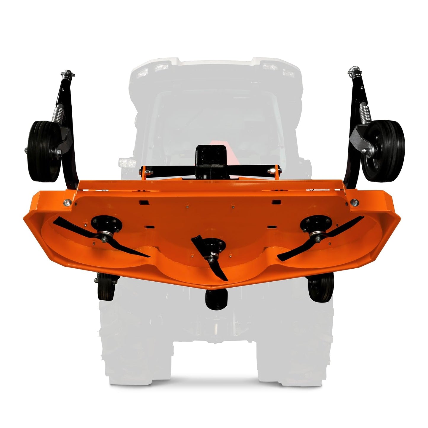 MechMaxx 3 Point PTO 48'' Working Width Finish Mower Attachment for 18-50hp Tractor, Category 1 Hitch, 4-Tires, 0.4'' - 4.5'' Adjustable Cutting Height, Model FM120