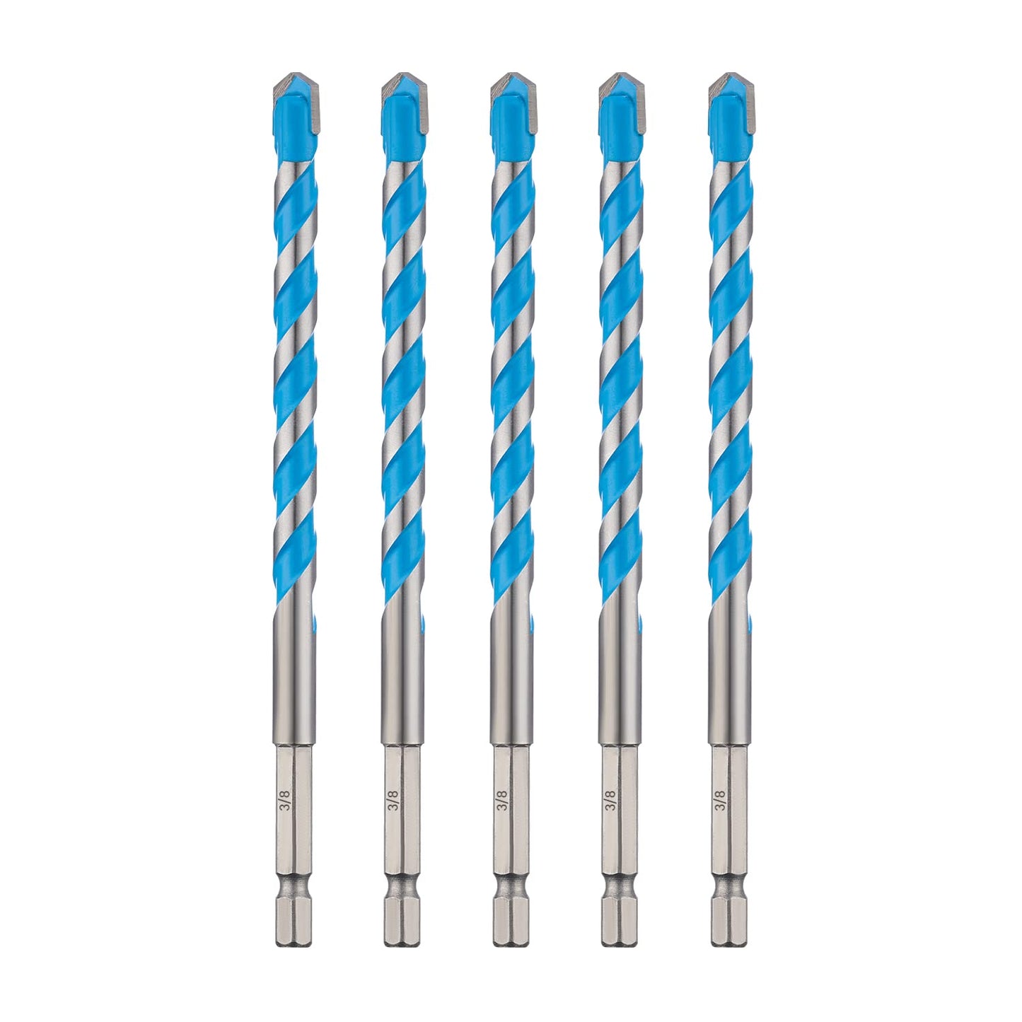 toolant 3/16" Concrete Drill Bit Set & Masonry Drill Bit Set, Shockproof Hex Shank Hammer Drill Bit Set for Glass/Brick/Plastic/Cement/Tile, Industrial Strength Carbide Drill Bit Tip 1/4" Box of 10
