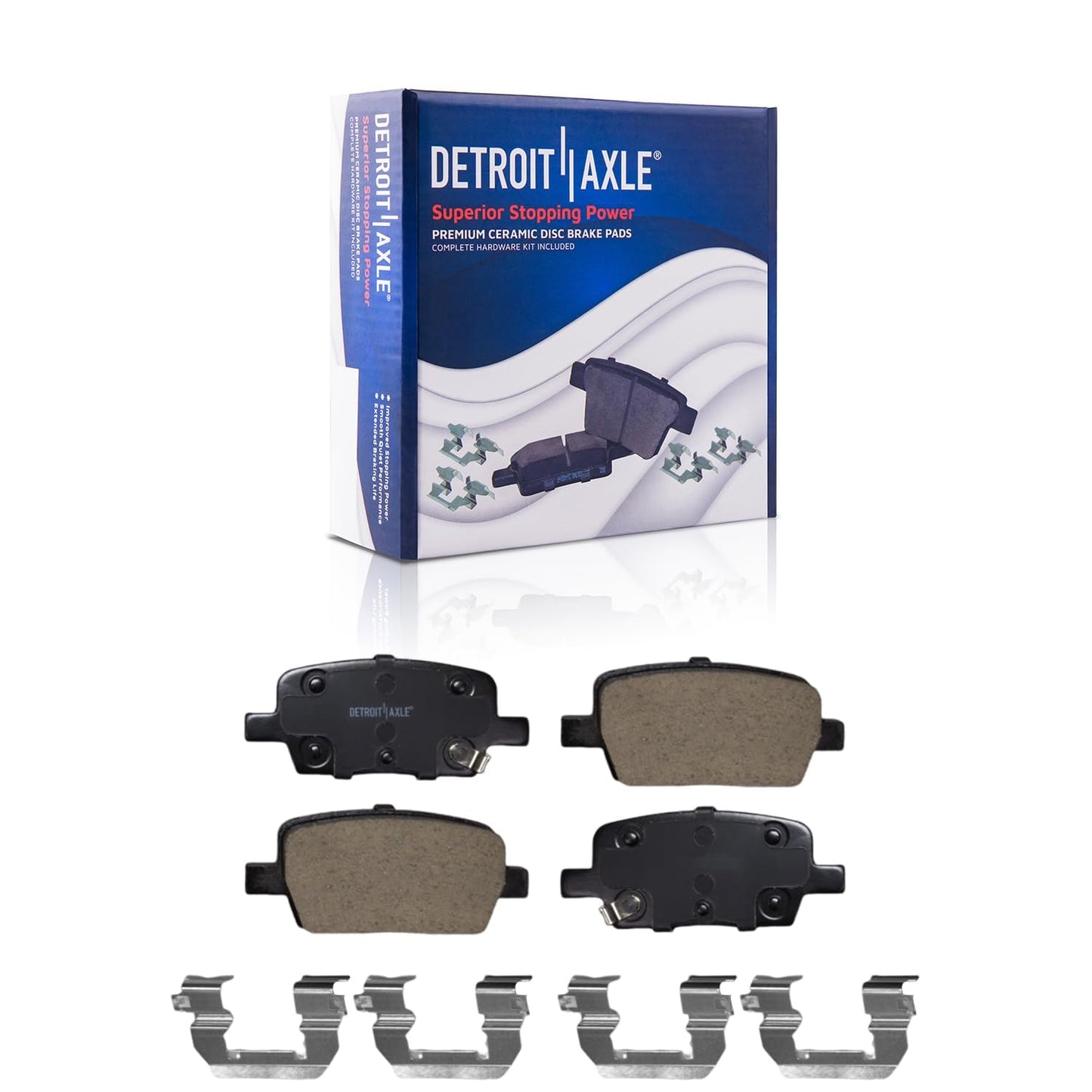 Detroit Axle - 8pc Brake Kit for Chevy GMC Silverado Sierra 1500 Yukon XL Escalade ESV Drilled & Slotted Brake Rotors Ceramic Brakes Pads Replacement : 13.50" inch Front and 13.58" inch Rear Rotor