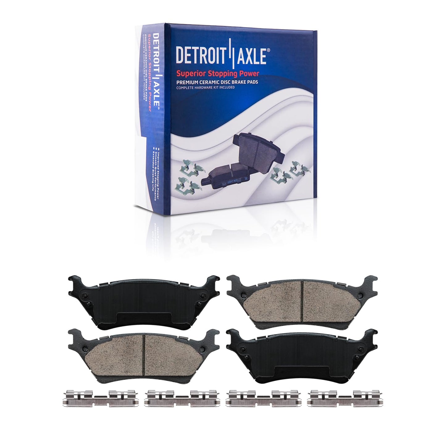 Detroit Axle - Front Brake Kit for Chevy GMC Silverado Sierra Suburban Express Savana 1500 Tahoe Yukon XL Escalade ESV EXT XTS Drilled & Slotted Brake Rotors Ceramic Brakes Pads : 12.99'' inch Rotor