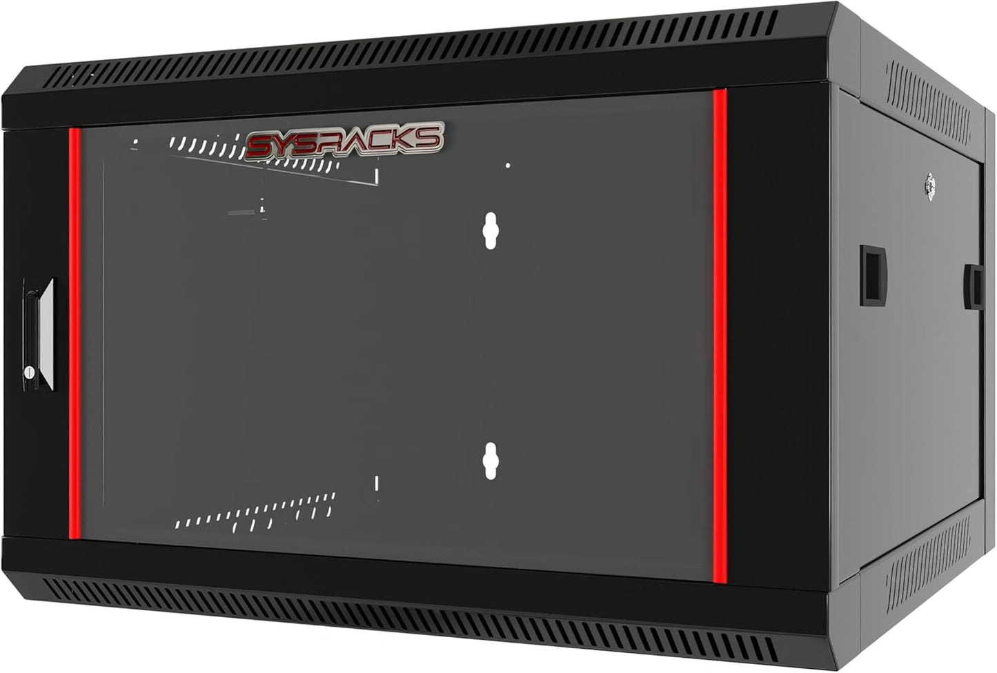 Sysracks 6U Wall Mount Server Rack Cabinet, 19” Network Enclosure, 24” Deep, Locking Glass Door, Custom-Ready IT Rack