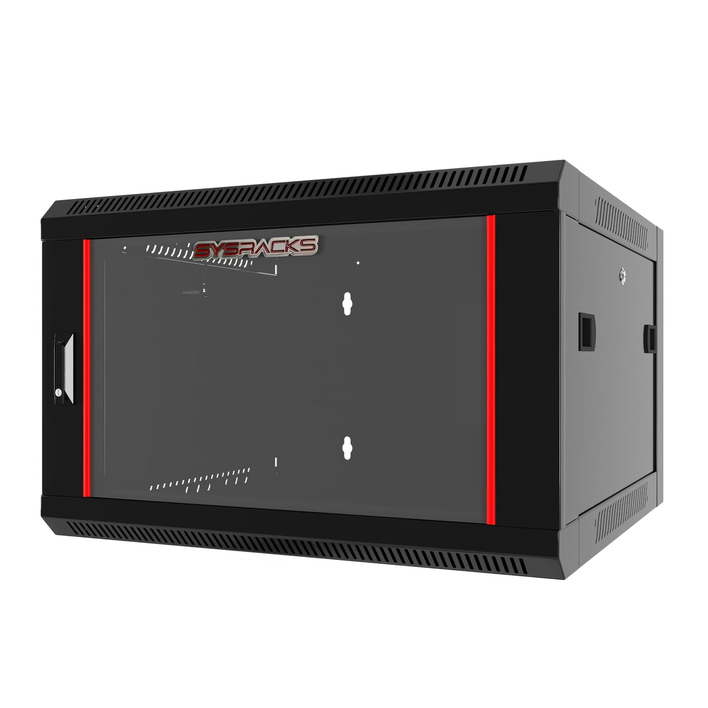 15U Wall Mount Network Cabinet, 18 Inch Deep Enclosed Server Rack with Locking Tempered Glass Door for Home Lab, Office IT & AV Equipment