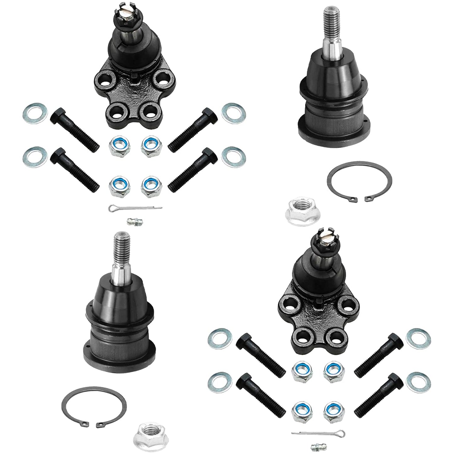 Detroit Axle - 4WD Front 4pc Ball Joints for Ford F-250 F-350 F-450 F-550 Excursion, 4 Upper & Lower Ball Joints Replacement