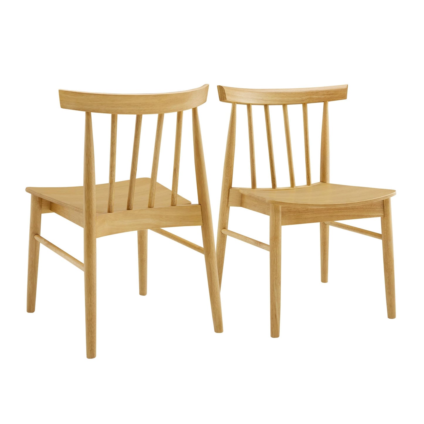CHITA Soild Wood Dining Chairs Set of 4, Mid Century Modern Walnut Wood Kitchen Chairs with Curved Backrest, Dining Room Chair for Kitchen, Restaurant