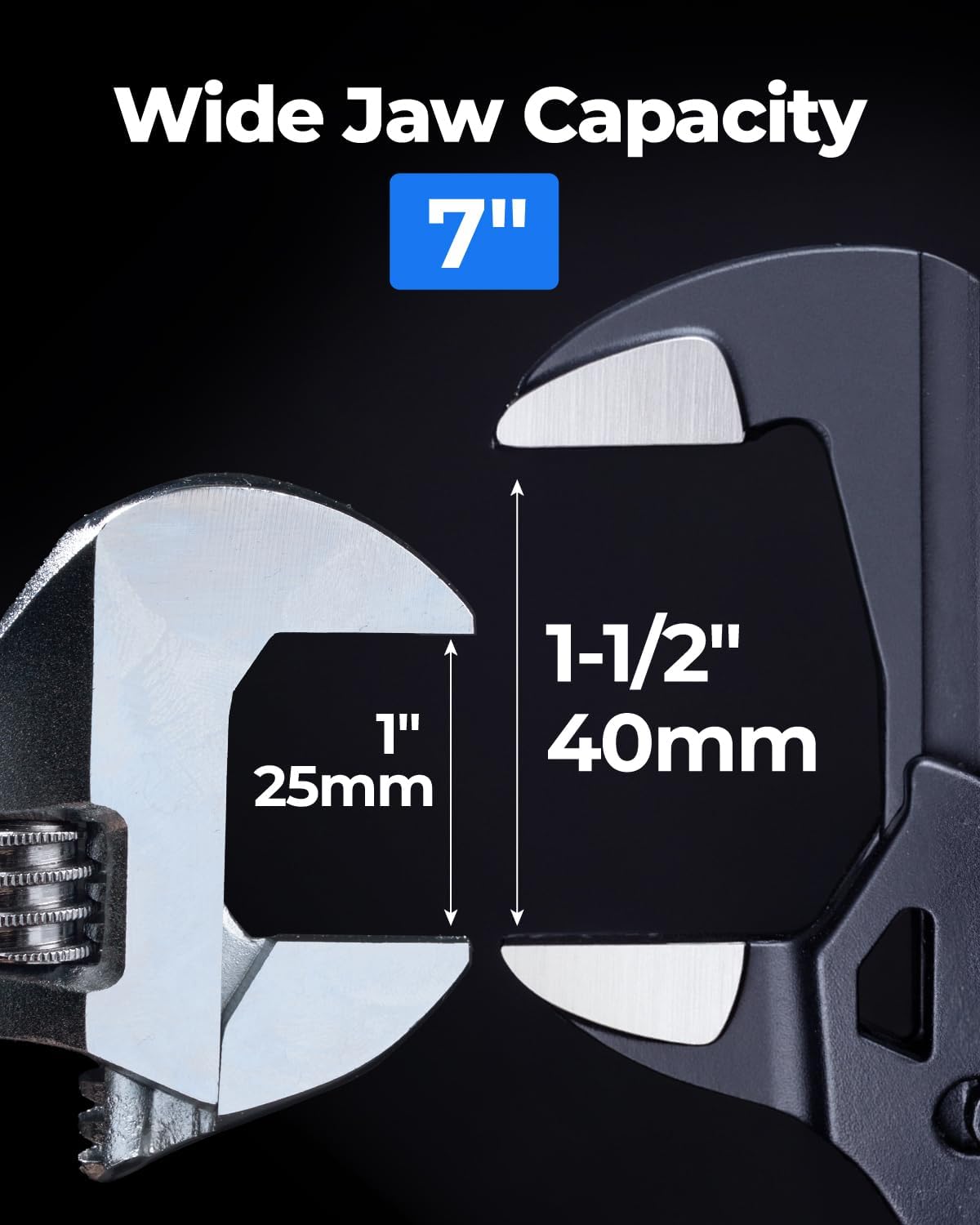 toolant 7-Inch Pliers Wrench – 10:1 Lever Ratio CR-V Steel, Smooth Parallel Jaws, Push-Button Quick Adjust, Zinc Phosphate Finish, with Belt Pouch – for Plumbing, Automotive & DIY