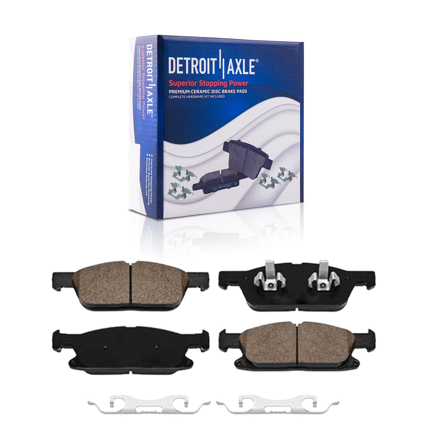 Detroit Axle - 4WD Brake Kit for 2012-2022 Ford F-250 Super Duty 2013-2022 F-350 Super Duty, 14.29" inch Front Rear Drilled Slotted Brake Rotors Ceramic Brakes Pads Replacement